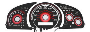 Type-R Style Gauges Face Overlay for 2003-2007 Honda Accord Automatic Red Glow 160MPH
