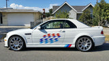 (2) 22x9" Iconic Sport Flag Tri-Color Decal Stickers Compatible With BMW M-Cars Side Doors Hood