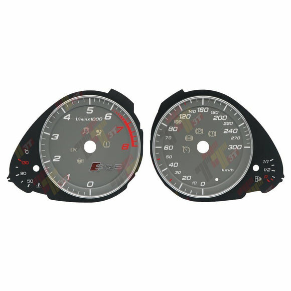 Speedometer Tachometer Gauge Face for Audi Q5 SQ5 8R Instrument Cluster Grey 300KM/H