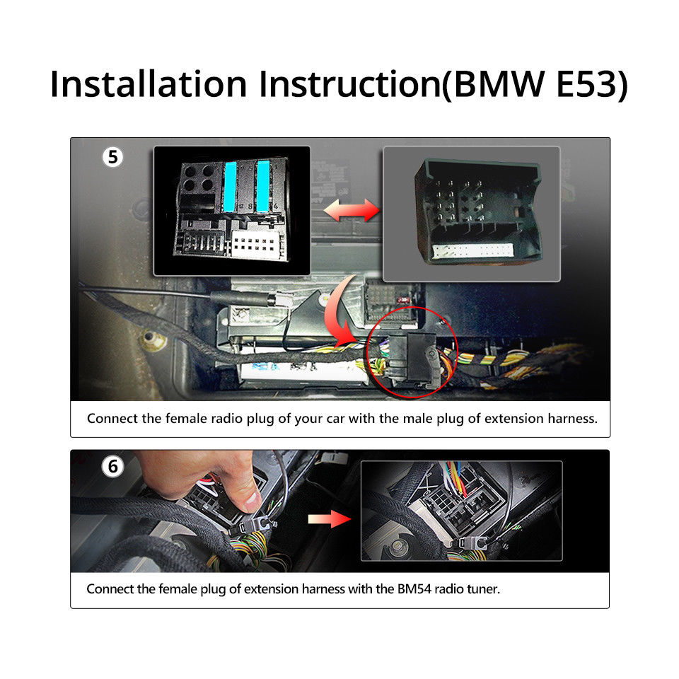 5.5-Meter Radio Extension Harness for BMW E39 E46 E53 Eonon A0582