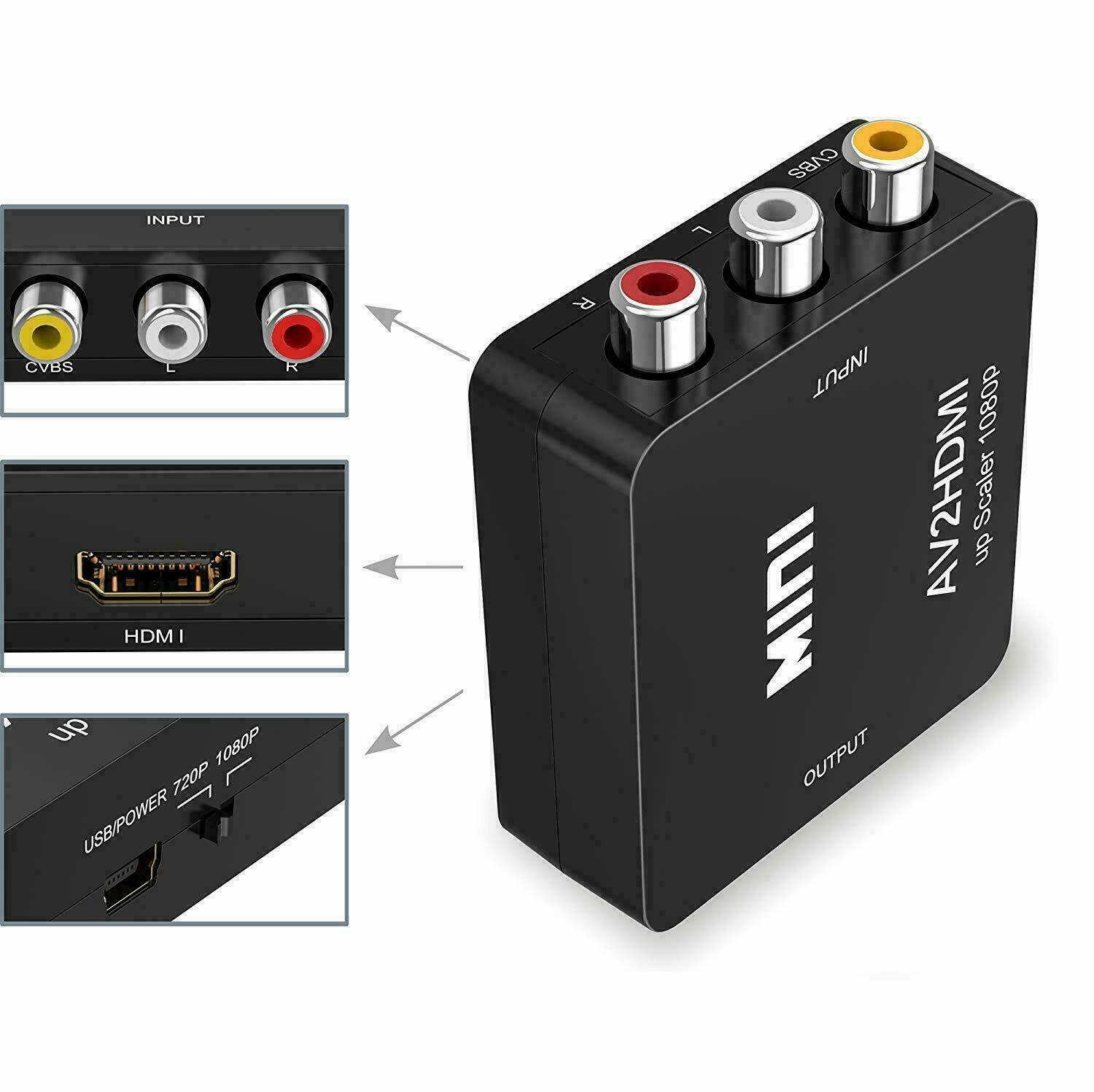 pumpe Tick fire RCA to HDMI Converter Composite AVI CVBS Video Adapter 720p 1080p Wii –  German Audio Tech