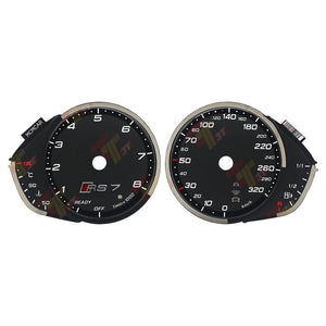 Metric Gauge Face for Audi A7 S7 RS7 C7 Instrument Cluster Black 320KM/H