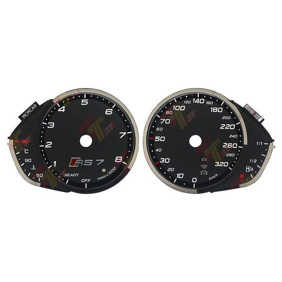 Metric Gauge Face for Audi A7 S7 RS7 C7 Instrument Cluster Black 320KM/H