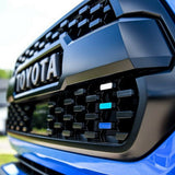 Retro 3-Color Stripe Grille Badge Sticker Compatible With 2016-2022 Toyota Tacoma TRD-Pro, Blue