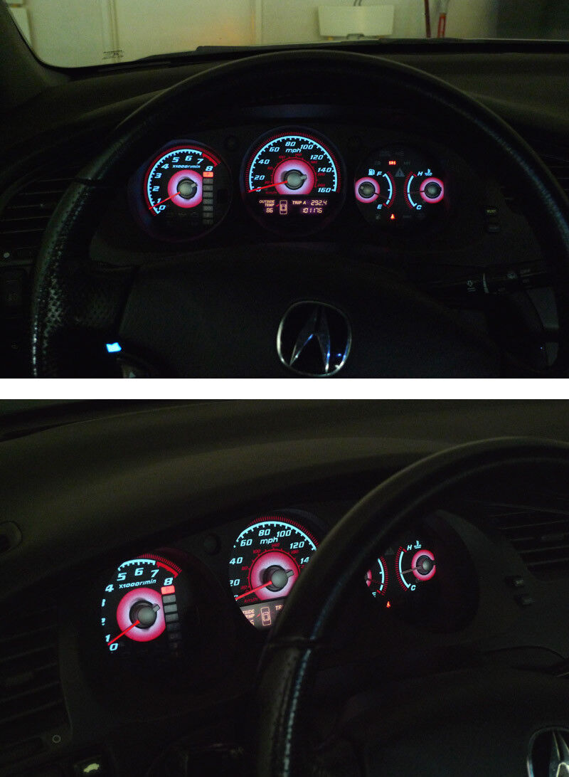 Type-R Gauge Face Overlay for 2001 2002 2003 Acura CL 160MPH JDM Red G ...