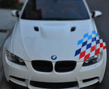 (2) 22x9" Iconic Sport Flag Tri-Color Decal Stickers Compatible With BMW M-Cars Side Doors Hood