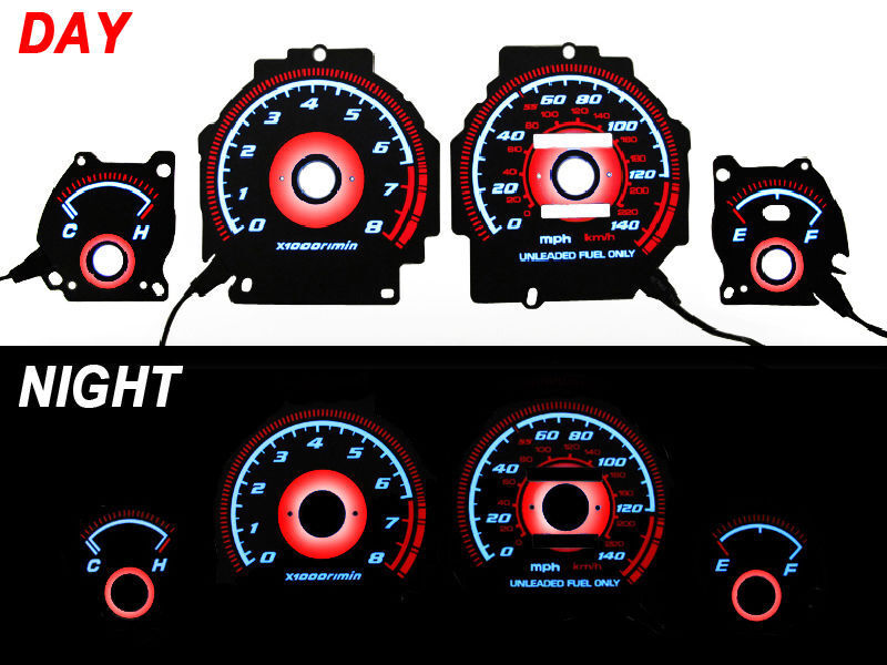 Type R Style Gauge Face Overlay for 1990-1993 Acura Integra LS / Gs ...