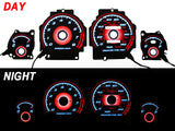 Type R Style Gauge Face Overlay for 1990-1993 Acura Integra LS / Gs / Rs Red Glow