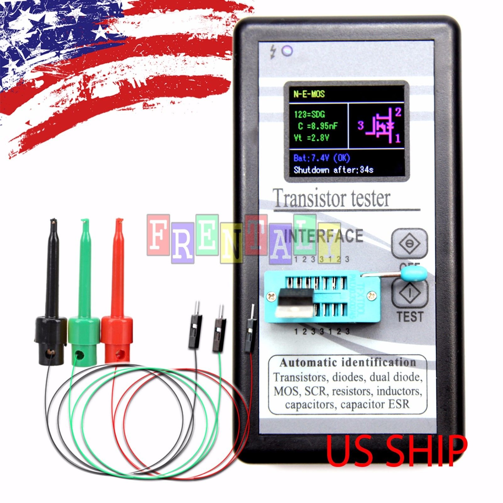 Testeur De Transistor Multifonction Akozon MK-168 – Détecteur LCD NPN PNP MOS Diode Résistance Capacité Inductance