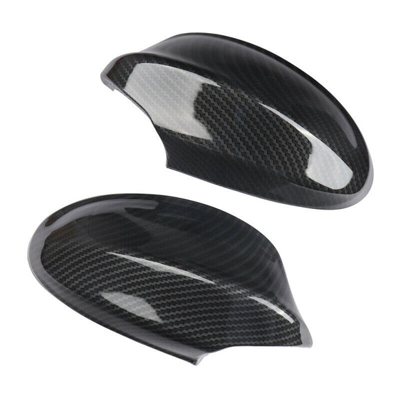 Pair Carbon Fiber Side Mirror Cover Cap for 05-08 BMW E90 E91 328i 335i Pre-LCI