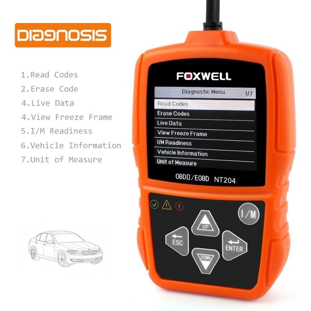 Foxwell NT204 OBD2 Check Engine Light Fault Code Reader Scanner Diagno ...