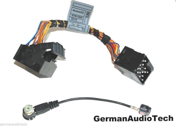 BMW ROUND to FLAT PIN RADIO + ANTENNA ADAPTER HARNESS CABLE E39 M5 E53 X5