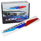 Iconic Tri-Color Stripe w/Black Performance Letter Vinyl Sticker Compatible With BMW