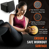 12pcs EVA Exercise Floor Mat Yoga Gym Garage Home Tiles Flooring Fitness Workout