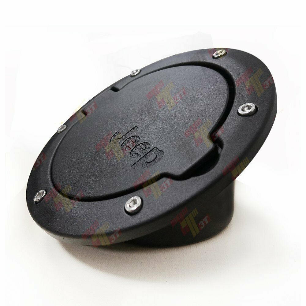 SHINEKA Fuel Filler Door Gas Tank Cover For 2007-2017 Jeep Wrangler JK – Black Aluminum Alloy + ABS