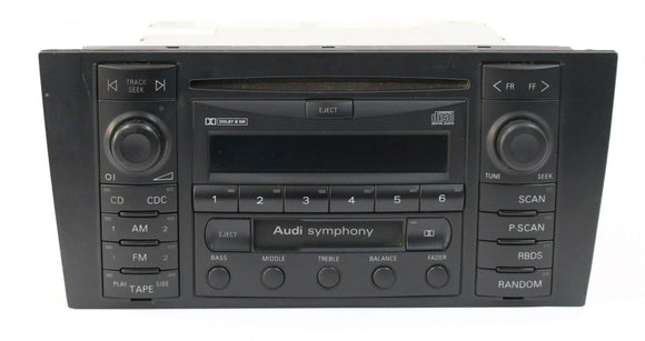 Symphony Radio Single CD Cassette Receiver for 1999-2002 Audi A4 S4 AM FM 8D0 035 195 A