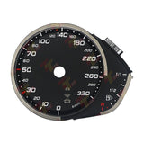 Metric Gauge Face for Audi A7 S7 RS7 C7 Instrument Cluster Black 320KM/H