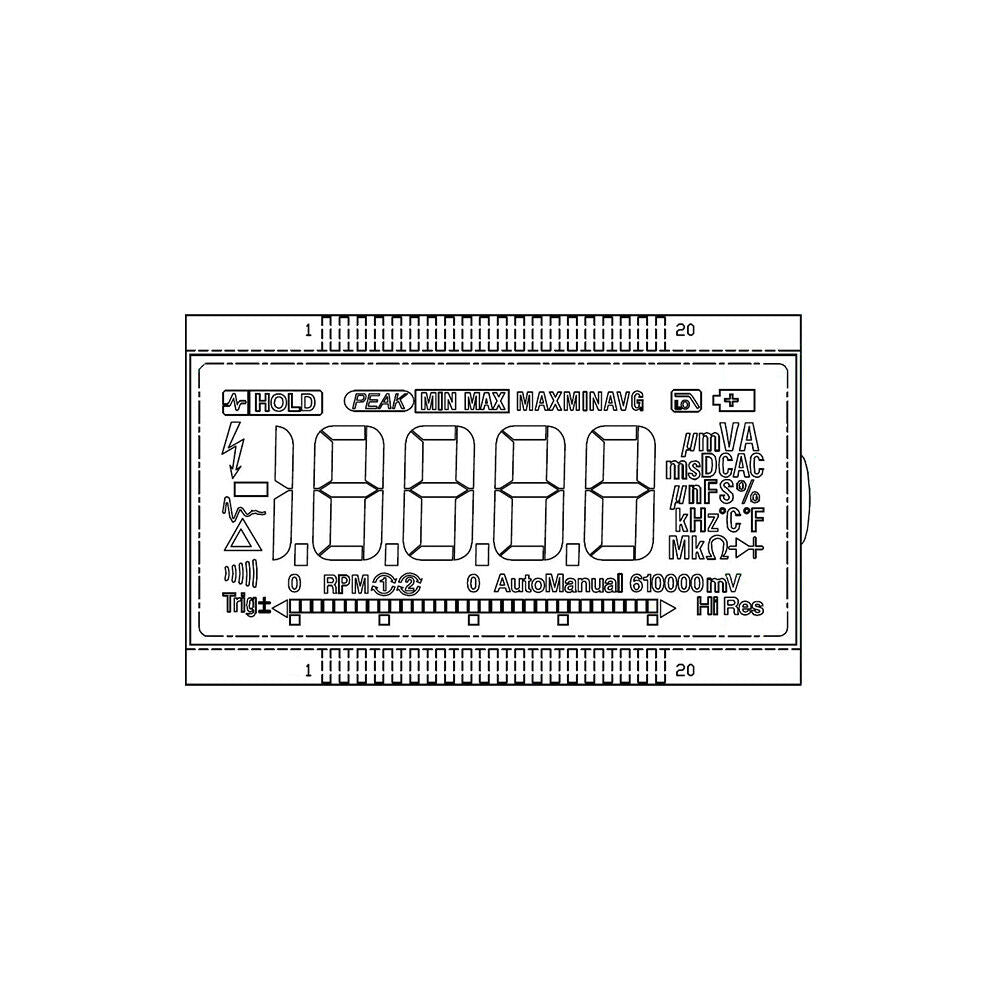 2065213 U.S.A. FLUKE 85V,87V,88V Original LCD Display, Meter Display, Fluke LCD 2065213 U.S.A. FLUKE 85V,87V,88V Original LCD Display, Meter Display, Fluke LCD