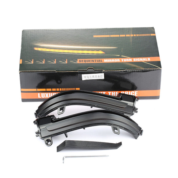 Dynamic Smoked Turn Signal LED Side Mirror Light For BMW 3 Series F30 F35 F80