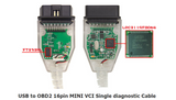 Mini-VCI OBD2 Diagnostic J2534 Cable Firmware 1.4.1 for Toyota Lexus Scion TIS Techstream Software (Newest Version)
