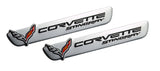 Chevrolet Corvette C7 Stingray Silver Dash Console Emblems Badges Kit