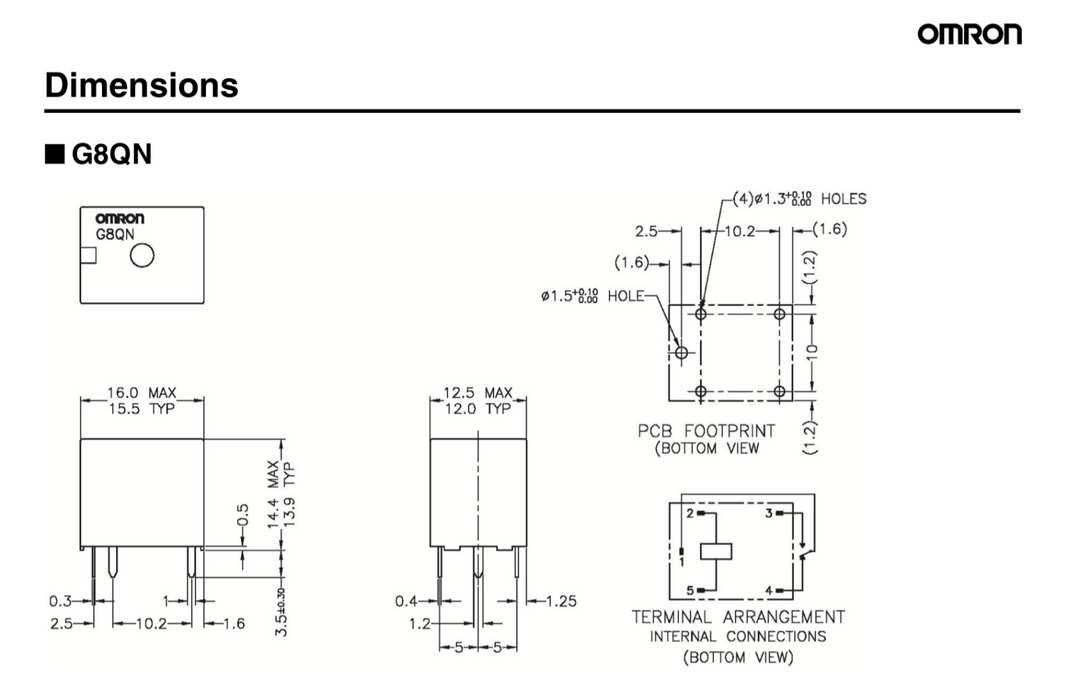 12V Fuel Pump Relay for Ford R303 F8VF-BA OMRON G8QN