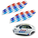 (2) 22x9" Iconic Sport Flag Tri-Color Decal Stickers Compatible With BMW M-Cars Side Doors Hood