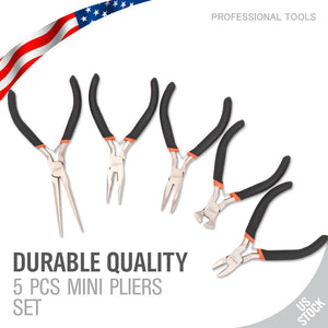 5pc Quality Pliers Set Kit 6" Jewelers Electrical Electronics Jewelry Making Beading Craft