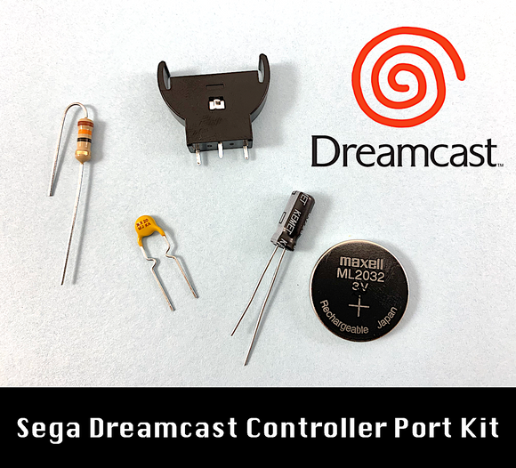 Controller Port Repair Kit for Sega Dreamcast Console (with Capacitor + Battery Upgrade)