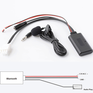 Bluetooth AUX Music Audio Adapter for Honda Goldwing GL1800 3-Pin Wire Cable+MIC