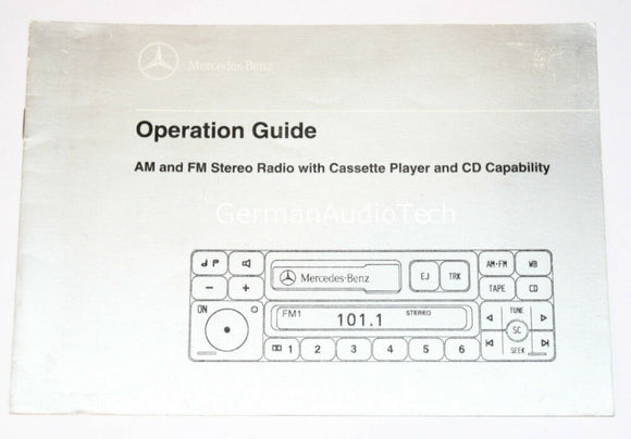 MERCEDES BENZ RADIO STEREO ORIGINAL OWNERS MANUAL OPERATION GUIDE BOOK 1994-1998