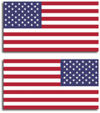 (2) USA American Flag Bumper Sticker Decal Window Car Truck Reverse United States