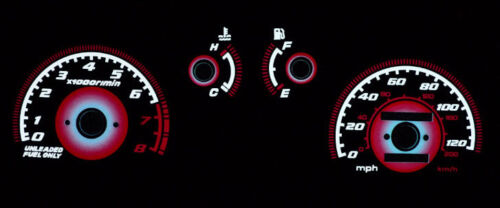 Type R Style Gauge Face Overlay 1988-1989 Honda CRX CR-X HF with Tach ...