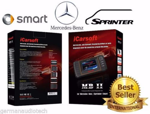 New iCARSOFT MBII for MERCEDES-BENZ SPRINTER SMART OBD2 DIAGNOSTIC SCANNER TOOL SERVICE RESET ERASE FAULT CODES