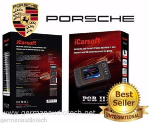 New iCARSOFT PORII for PORSCHE OBD2 DIAGNOSTIC SCANNER TOOL ERASE FAULT CODES SRS ABS SERVICE RESET