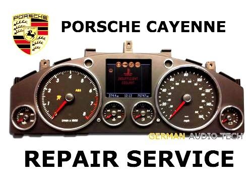 REPAIR SERVICE for PORSCHE CAYENNE TOUAREG INSTRUMENT SPEEDOMETER CLUSTER DARK COLOR LCD DISPLAY 2004 - 2010