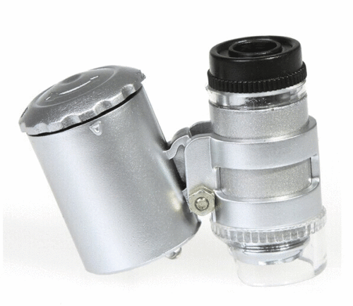 thumbnail image 2 of 60X Zoom Clip-On LED Pocket Microscope - Jeweler Magnifier Glass Loupe 2 of 5