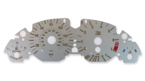 Platinum Silver Metallic Gauge Face Speedometer Cluster Overlay for E38 7-Series E39 5-Series E53 X5