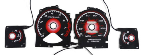 Type-R Style Gauge Face Overlay for 1997 1998 1999 Acura CL 2D Coupe JDM  Red Glow