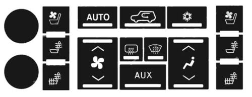 Worn Button Repair Decals for 2007-14 Cadillac Escalade EXT ESV Climate Control & Radio